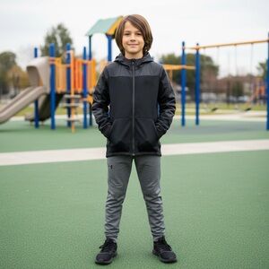 Under Armour boys coldgear Swacket zip up jacket black youth medium 10-12